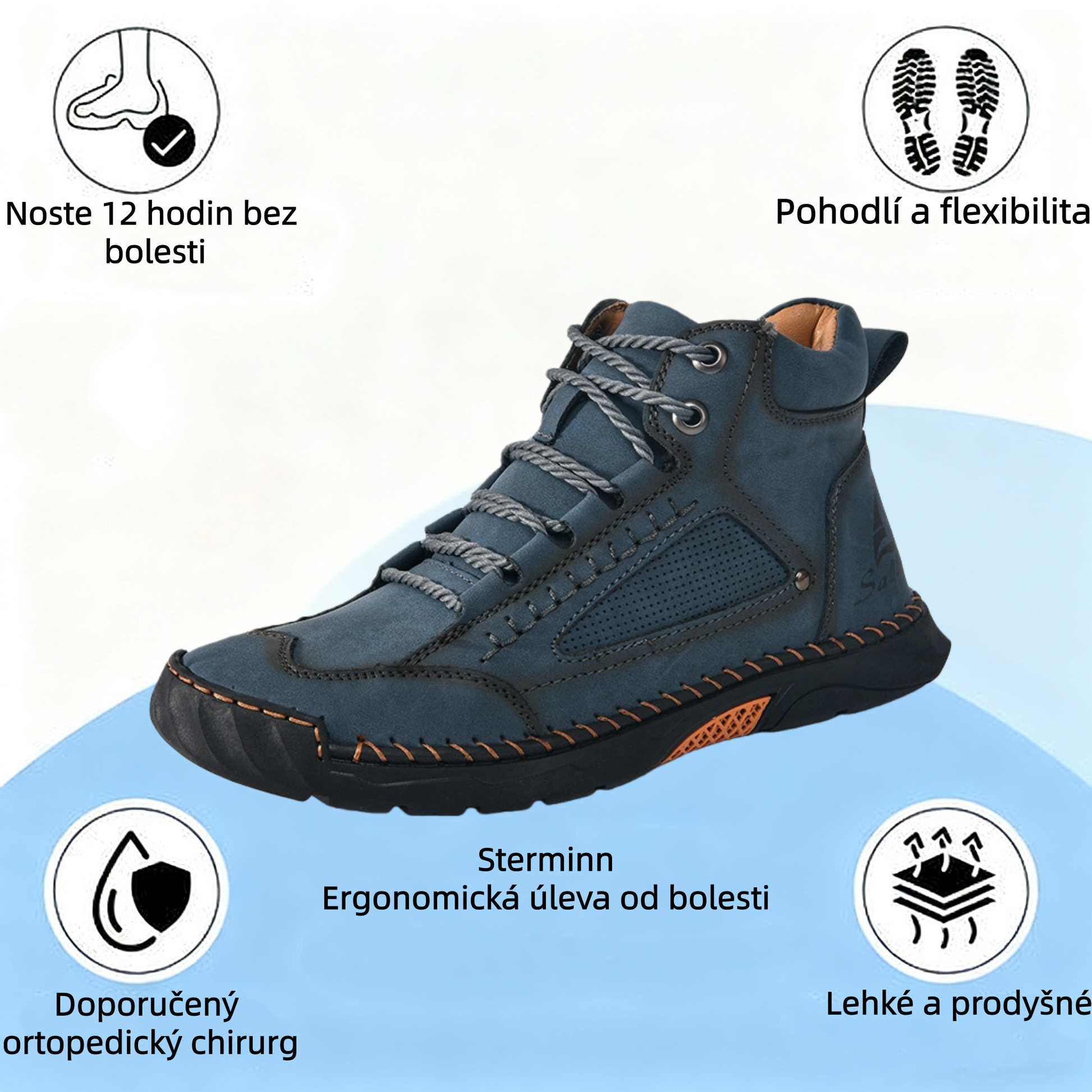 [⏰Dnes sleva 60 % - 🔥Bláznivý bestseller] Pohodlná a elegantní pánská ortopedická obuv vyrobená z ručně šité italské kůže 👞