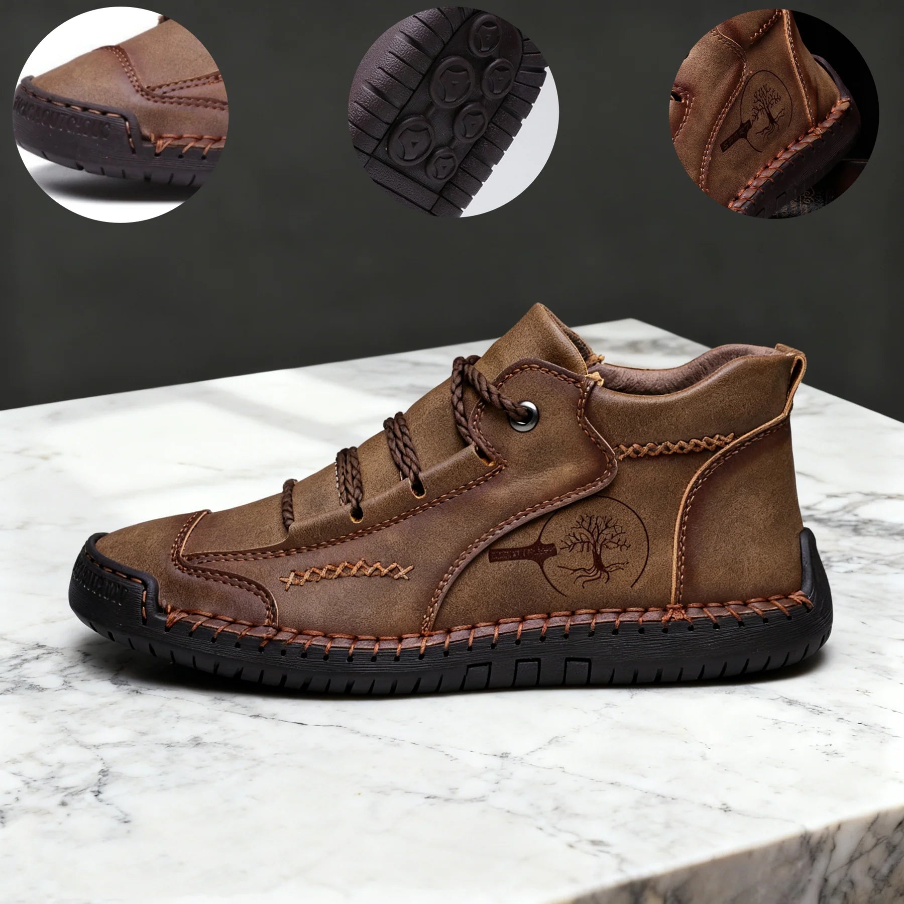 【⏰Dnes sleva 70 % - Končí brzy🔥】Protiskluzová a hřejivá turistická obuv ROOREN® - Vyrobena z italské hovězí kůže, s konstrukcí na podporu klenby, pohodlná a odolná, zmírňuje nepohodlí nohou!