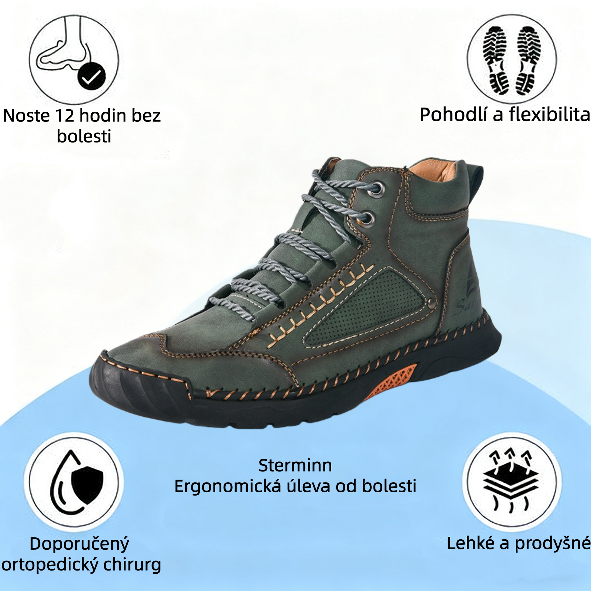 [⏰Dnes sleva 60 % - 🔥Bláznivý bestseller] Pohodlná a elegantní pánská ortopedická obuv vyrobená z ručně šité italské kůže 👞