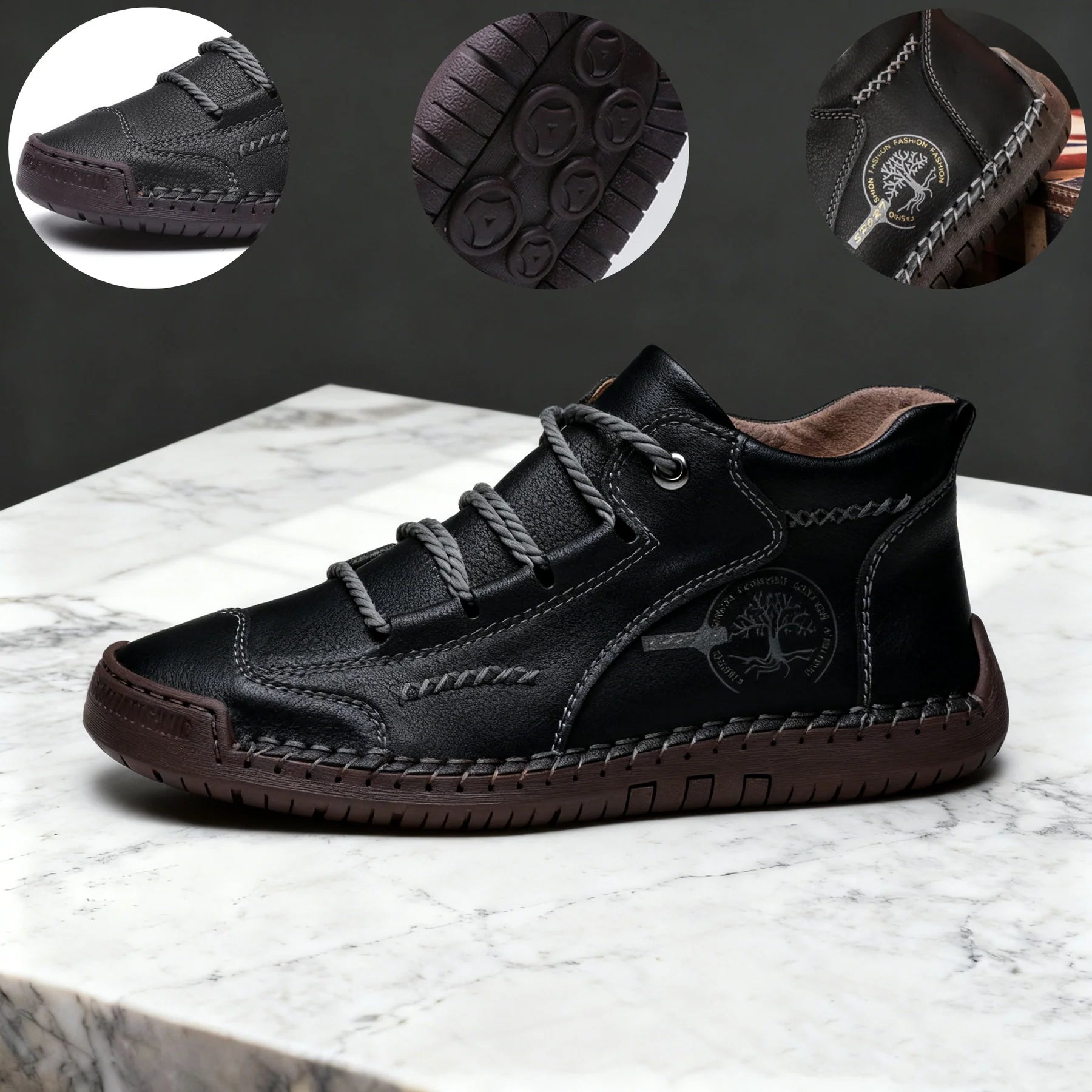 【⏰Dnes sleva 70 % - Končí brzy🔥】Protiskluzová a hřejivá turistická obuv ROOREN® - Vyrobena z italské hovězí kůže, s konstrukcí na podporu klenby, pohodlná a odolná, zmírňuje nepohodlí nohou!