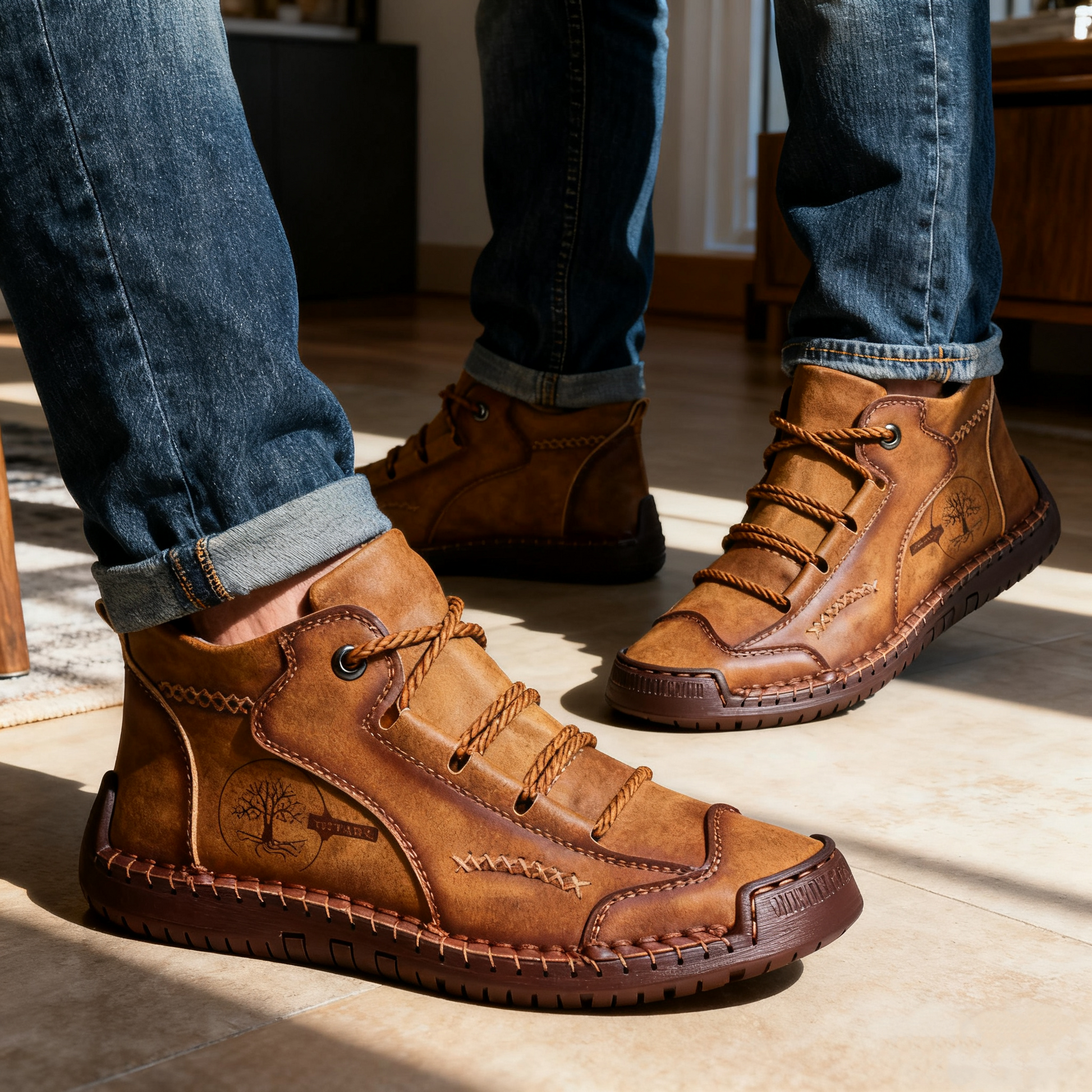 【🚨⏰Dnes sleva 69% - brzy končí🔥】Vyrobeno z prémiové telecí kůže🐂, s integrovanými podložkami pro podporu klenby, pohodlné a odolné, zcela uvolňující tlak na vaše nohy při dlouhém stání nebo chůzi!