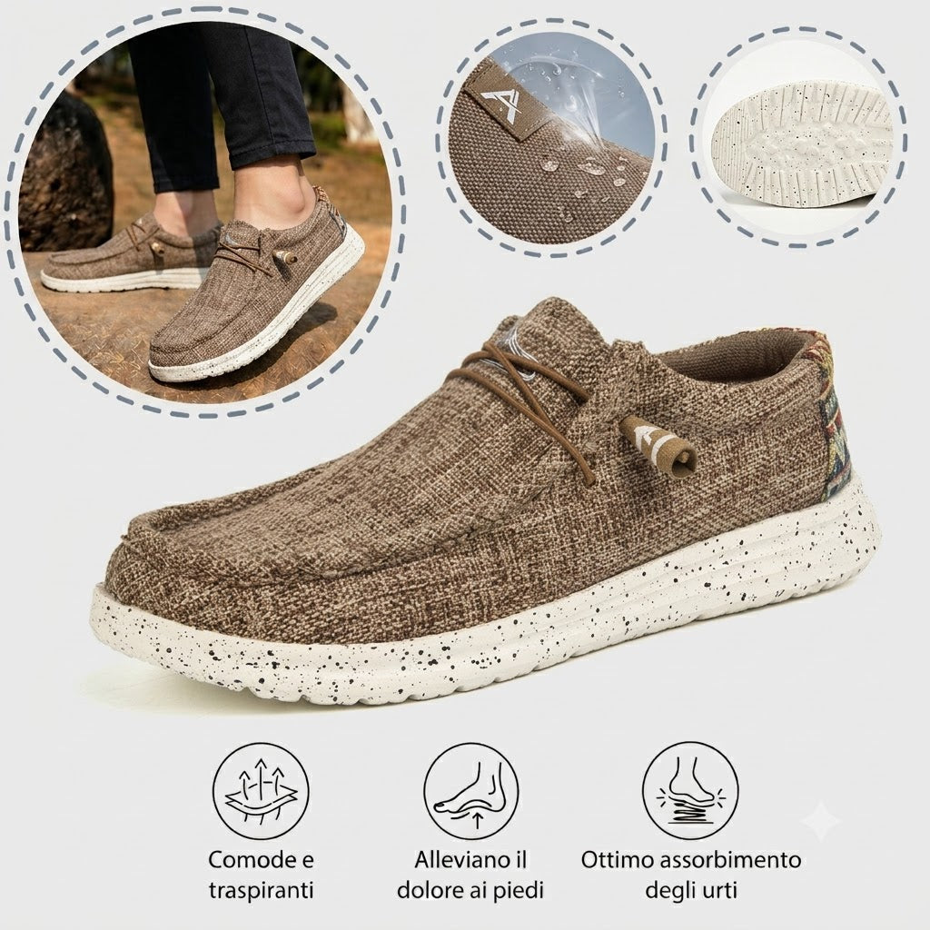 🎉 Časově omezená nabídka! 👞 Pánská letní volnočasová obuv | Ultralehká a prodyšná ✅ Nazouvací design, snadné nazouvání a zouvání 👣 Měkká, protiskluzová podrážka 🚶 S oporou klenby pro pohodlnou celodenní chůzi