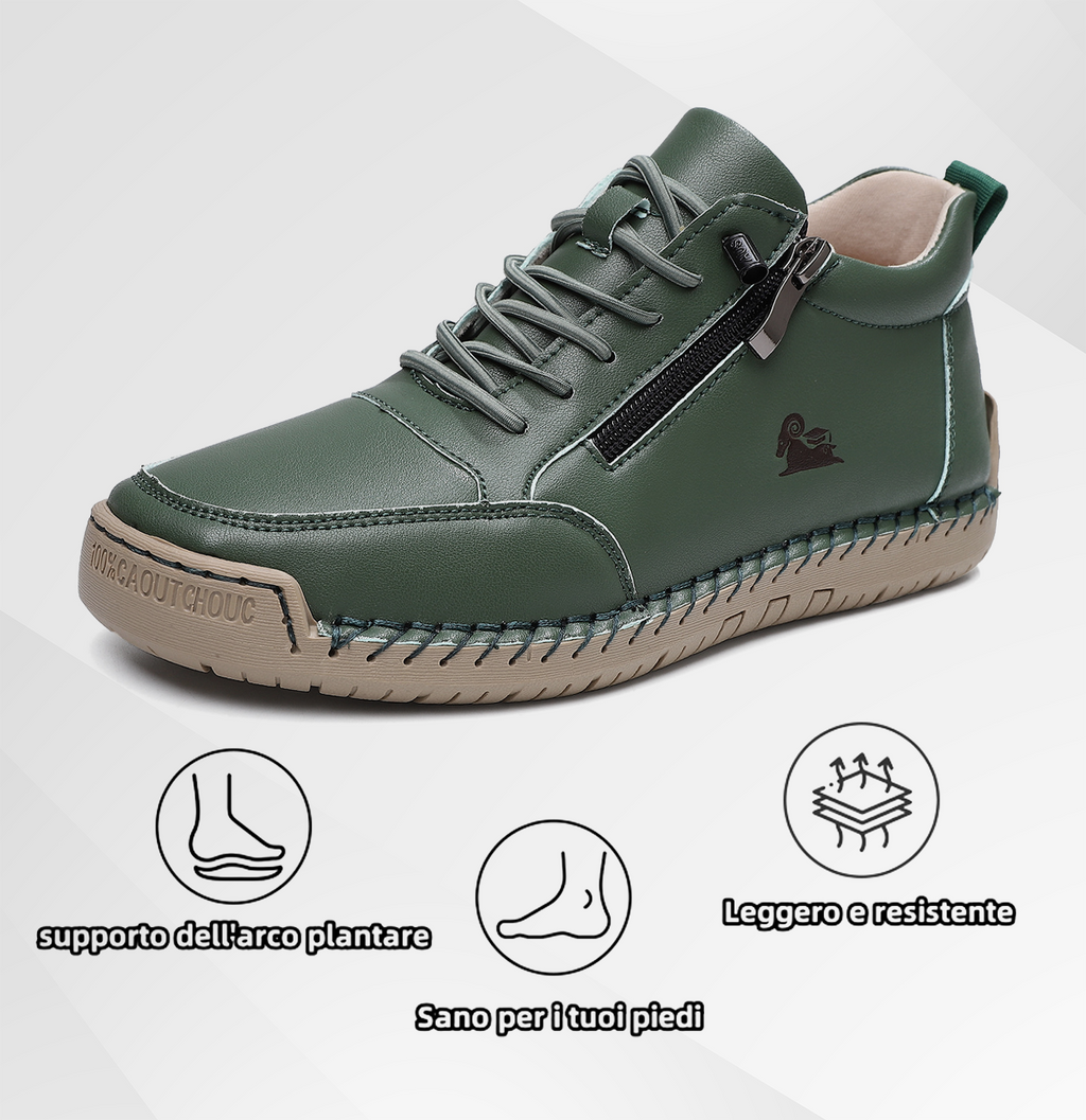 Plaxoo| Scarpe selezionate in pelle di vitello - scarpe ortopediche | 👞 | resistenti, antiscivolo e impermeabili (supporto dell'arco plantare, sollievo dal dolore, unisex)