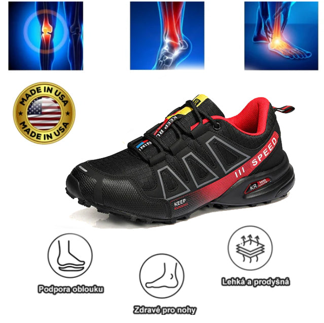 Ortopedická turistická obuv Slancks® | Ergonomicky navržená pro úlevu od bolesti zad, nohou a kloubů.