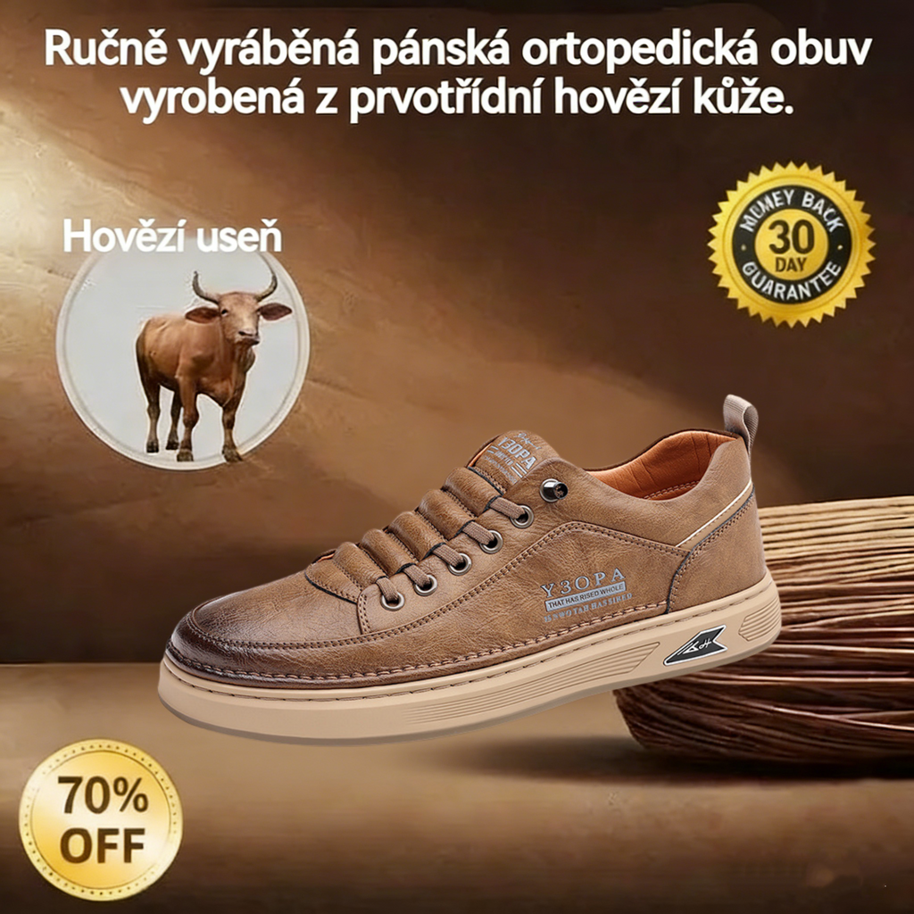 🐂 Pánské boty z telecí kůže vyrobené v Austrálii 👞 Ručně šité pro snadné nazouvání a zouvání ✅ Podpora klenby pro úlevu od bolesti - pohodlná chůze