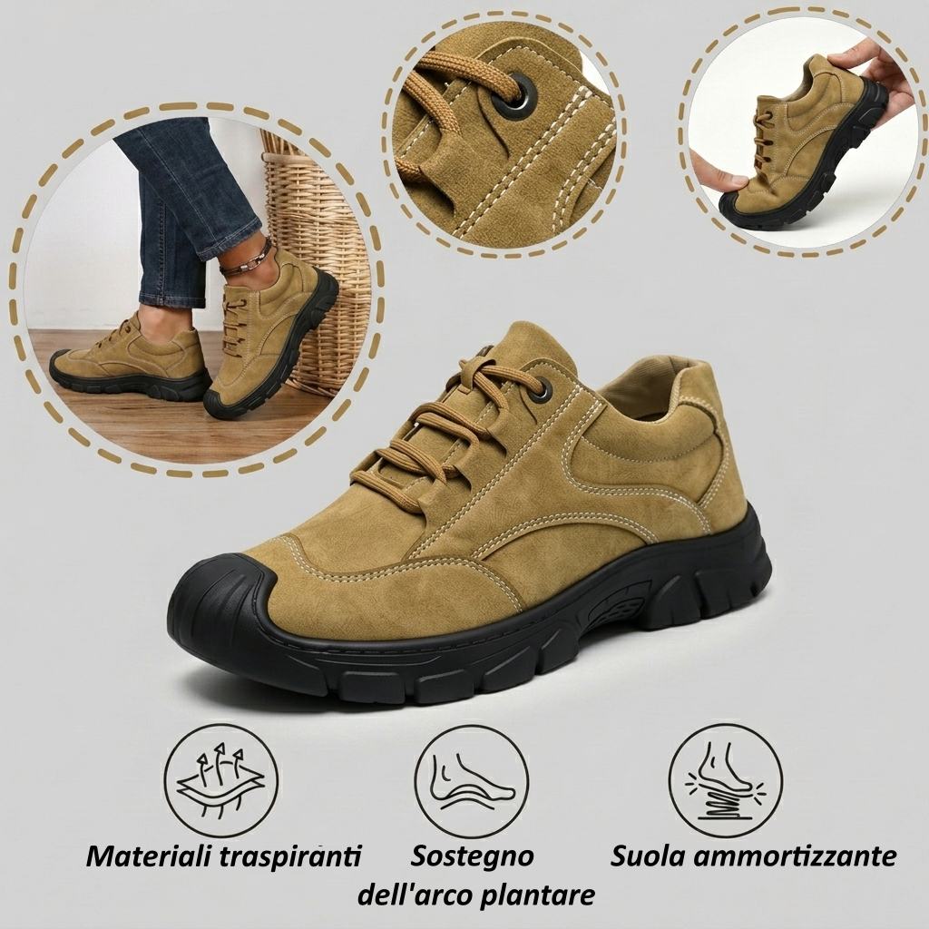 ⏰Sconto del 70% oggi - Non perdete l'occasione! 👞Nuovissime scarpe ortopediche in pelle scamosciata, impermeabili e antiscivolo🦶 Alleviano facilmente il dolore ai piedi