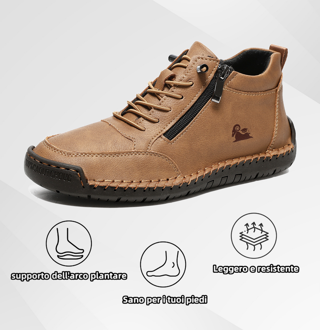 Plaxoo| Scarpe selezionate in pelle di vitello - scarpe ortopediche | 👞 | resistenti, antiscivolo e impermeabili (supporto dell'arco plantare, sollievo dal dolore, unisex)