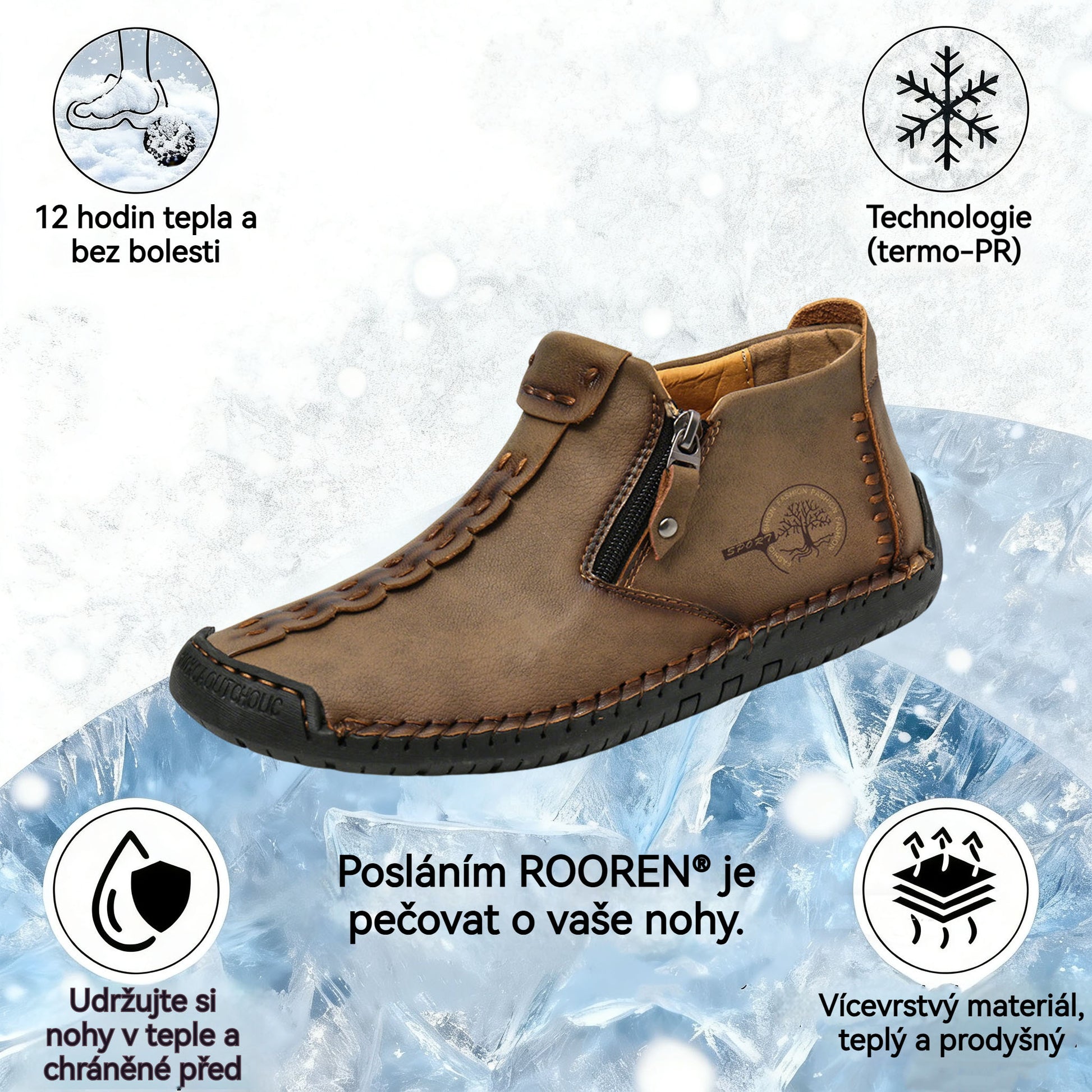 [⏰Dnes sleva 69% - Končí brzy🔥] Zero Step - ROOREN®  Pohodlné, ergonomické, zimní bezpečnostní ortopedické vložky s fleecovou podšívkou pro úlevu od bolesti zad, kloubů a nohou (2026)