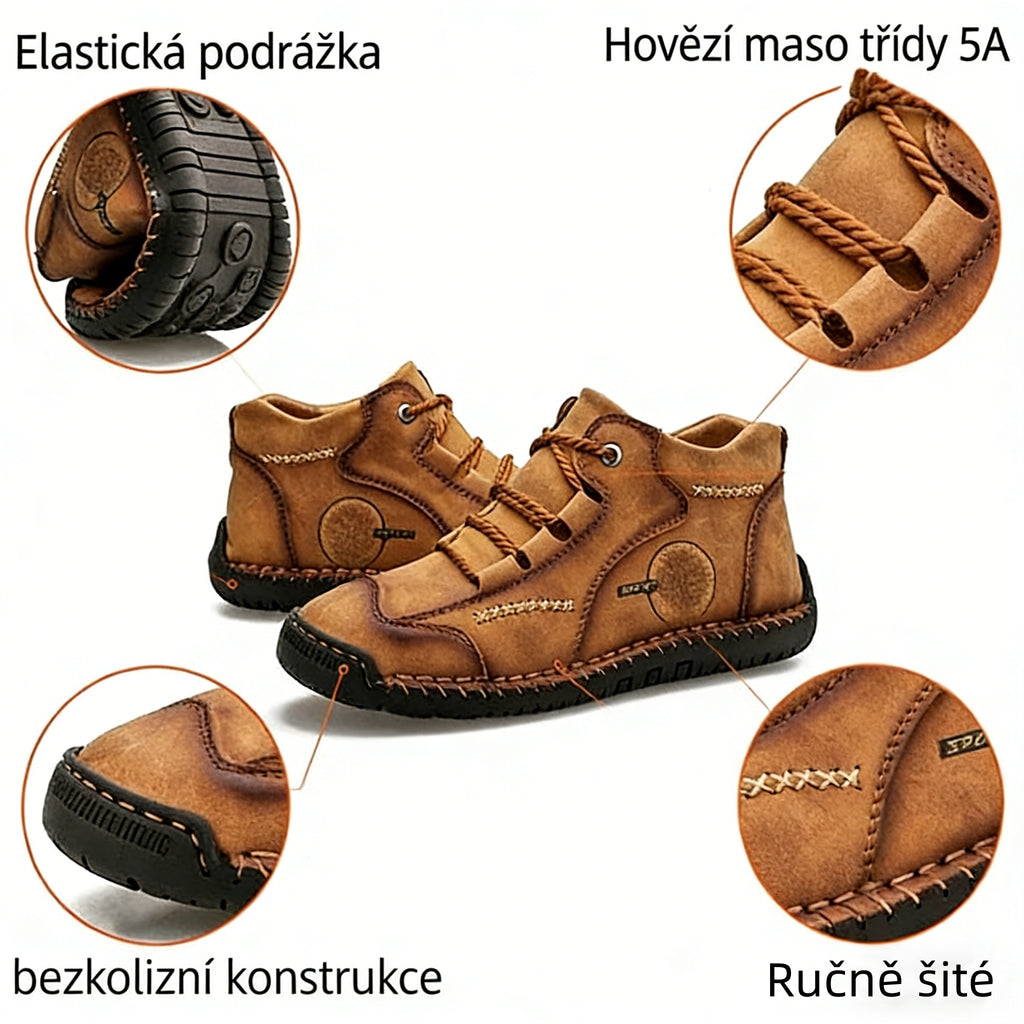 【⏰Dnes sleva 70 % - Končí brzy🔥】Protiskluzová a hřejivá turistická obuv ROOREN® - Vyrobena z italské hovězí kůže, s konstrukcí na podporu klenby, pohodlná a odolná, zmírňuje nepohodlí nohou!