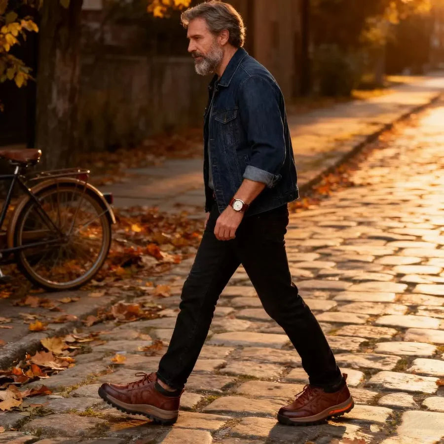 ⏰ Oggi sconto del 70% — Da non perdere!🐂 Nuove scarpe ortopediche da uomo in pelle bovina, impermeabili e antiscivolo,🦶 efficaci nell'alleviare il dolore ai piedi.