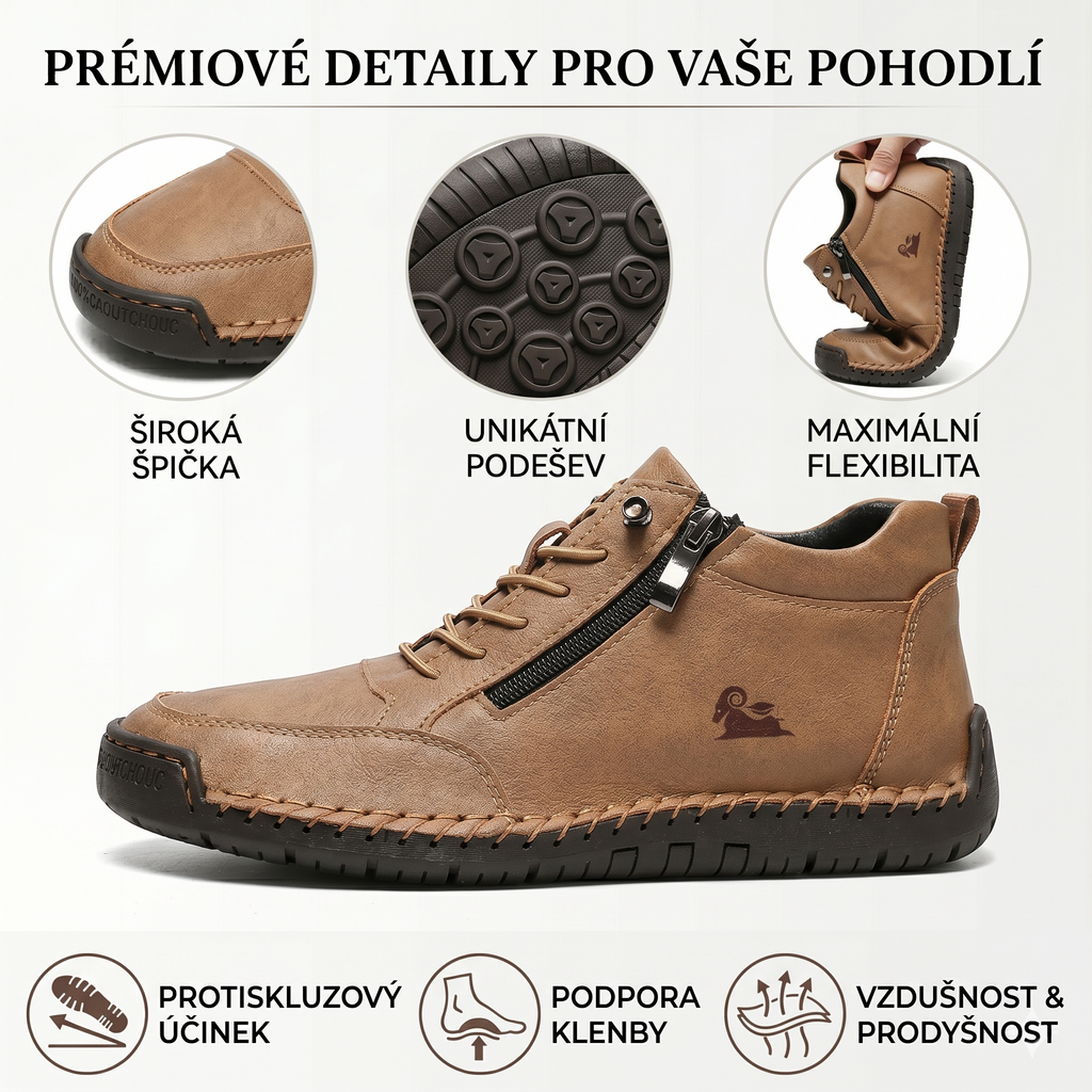 (🔥 50% sleva – Nenechte si ji ujít!) Vybraná obuv z telecí kůže – ortopedické boty – 👞 – odolné, protiskluzové a nepromokavé (podpora klenby, úleva od bolesti, unisex)