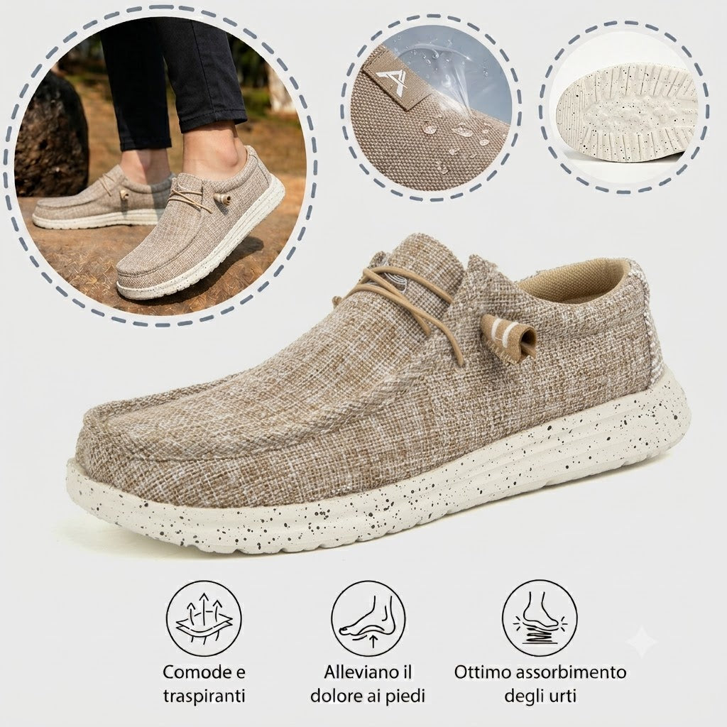 🎉 Časově omezená nabídka! 👞 Pánská letní volnočasová obuv | Ultralehká a prodyšná ✅ Nazouvací design, snadné nazouvání a zouvání 👣 Měkká, protiskluzová podrážka 🚶 S oporou klenby pro pohodlnou celodenní chůzi