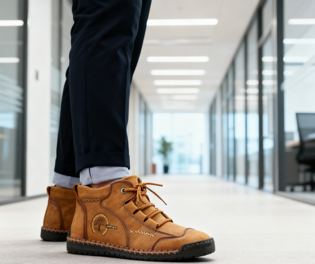 Pánské volnočasové boty ROOREN® - Vyrobeny z prvotřídní telecí kůže, s vlněnou podšívkou pro teplo, protiskluzovost, pohodlí, odolnost a ergonomický design pro účinnou úlevu od bolesti nohou.