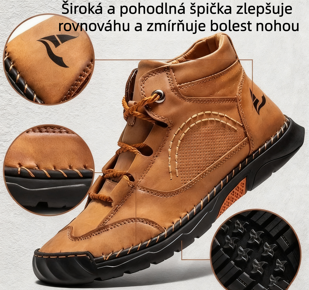 [⏰Dnes sleva 60 % - 🔥Bláznivý bestseller] Pohodlná a elegantní pánská ortopedická obuv vyrobená z ručně šité italské kůže 👞