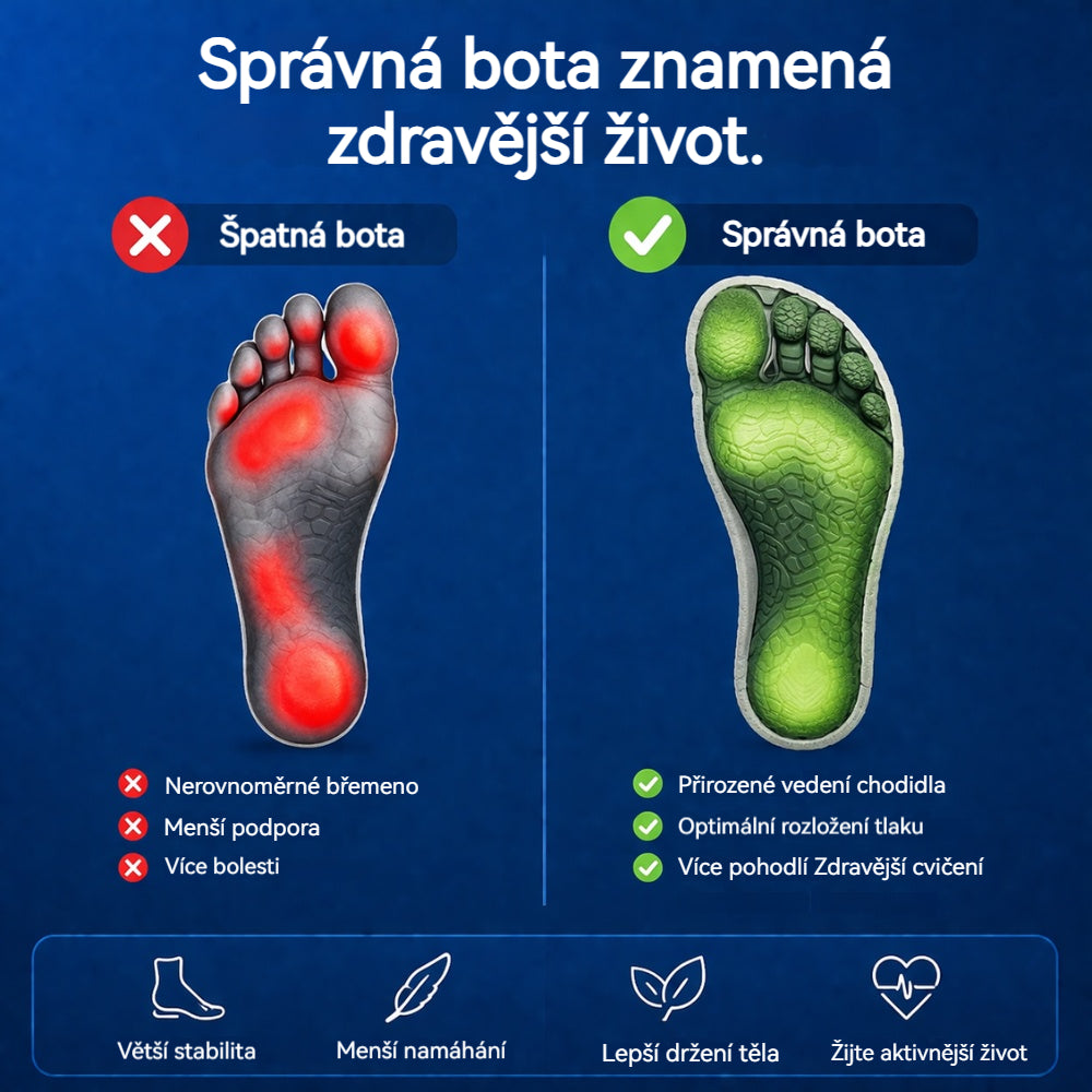 🔥 50% sleva | Nejpohodlnější a nejoblíbenější ortopedická obuv v České republice | Poskytuje oporu klenby, zmírňuje bolest a usnadňuje chůzi | Vhodná pro muže i ženy.