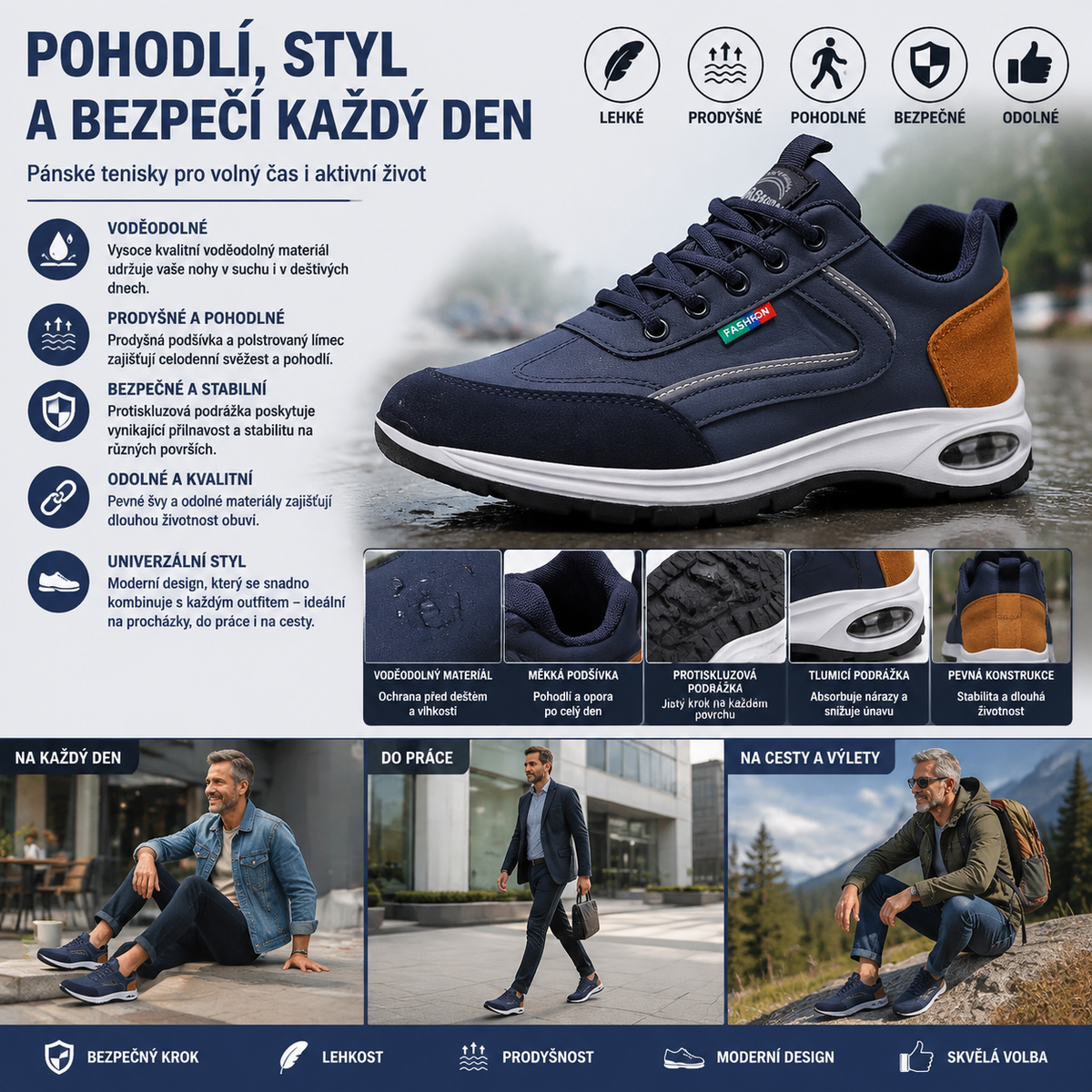 【⏰Dnes sleva 70 % - brzy končí🔥】Protiskluzové turistické boty ROOREN® - vyrobené z pohodlné látky, s oporou klenby, pohodlné a odolné, zmírňují nepohodlí chodidel!