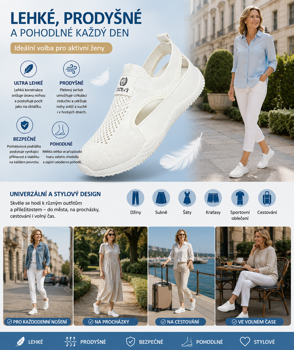 🔥 Pouze dnes sleva 50 %! Nenechte si to ujít! ⏰ Ergonomicky tvarovaná ortopedická obuv – poskytuje přirozenou oporu klenby 👞 Účinně zmírňuje bolest nohou
