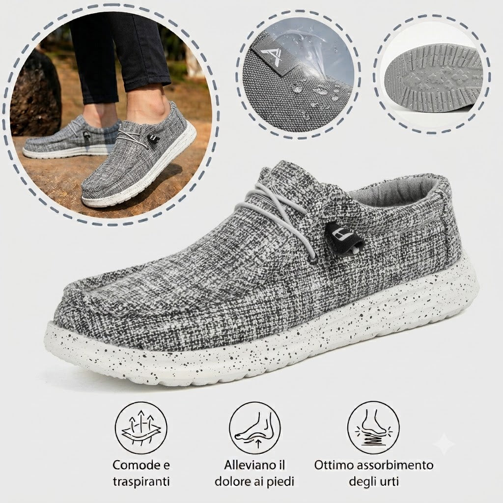 🎉 Časově omezená nabídka! 👞 Pánská letní volnočasová obuv | Ultralehká a prodyšná ✅ Nazouvací design, snadné nazouvání a zouvání 👣 Měkká, protiskluzová podrážka 🚶 S oporou klenby pro pohodlnou celodenní chůzi