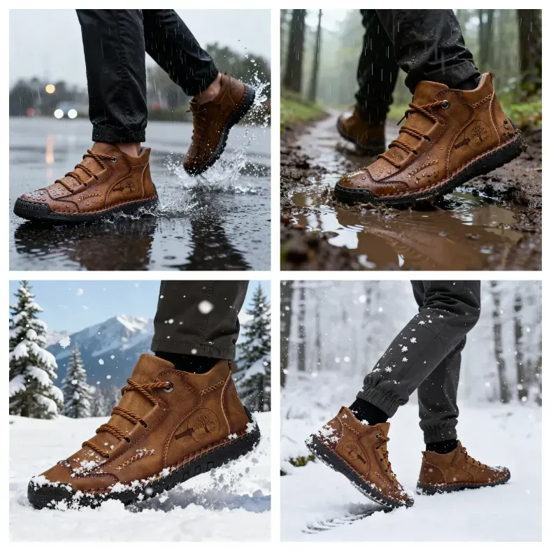 【⏰Dnes sleva 70 % - Končí brzy🔥】Protiskluzová a hřejivá turistická obuv ROOREN® - Vyrobena z italské hovězí kůže, s konstrukcí na podporu klenby, pohodlná a odolná, zmírňuje nepohodlí nohou!