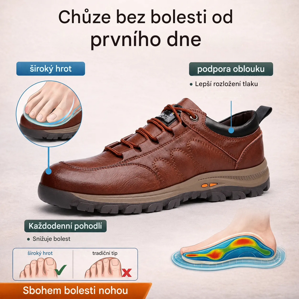 【⏰Časově omezená nabídka: sleva 50 % – Nenechte si ji ujít!】Ergonomická ortopedická obuv – ✅️Koriguje držení těla při chůzi a zmírňuje bolest nohou – Nově vylepšená voděodolnost a protiskluzovost 👞Vybraná australská kůže