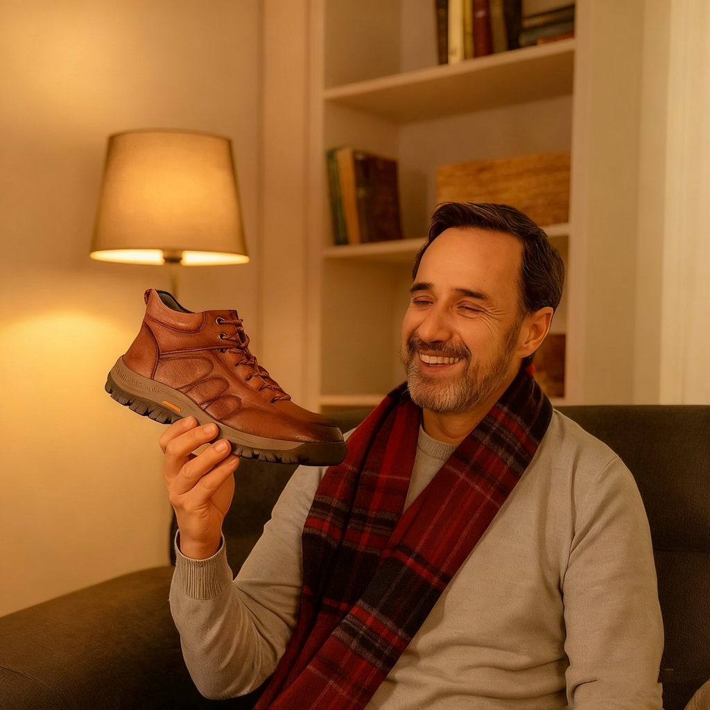 ROOREN® Izolirani pohodniški čevlji - Izdelani iz italijanskega usnja, ti čevlji imajo oporo za stopalni lok, so udobni in trpežni ter učinkovito lajšajo bolečine v stopalih, hrbtu in kolenih!