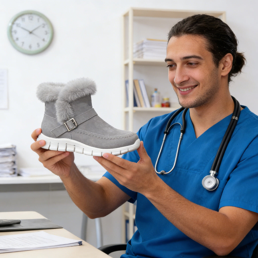 Dámské sněhule ROOREN® - Ergonomické zimní ortopedické boty s vlněnou podšívkou pro teplo a protiskluzovost. Ergonomický design účinně zmírňuje bolest nohou.