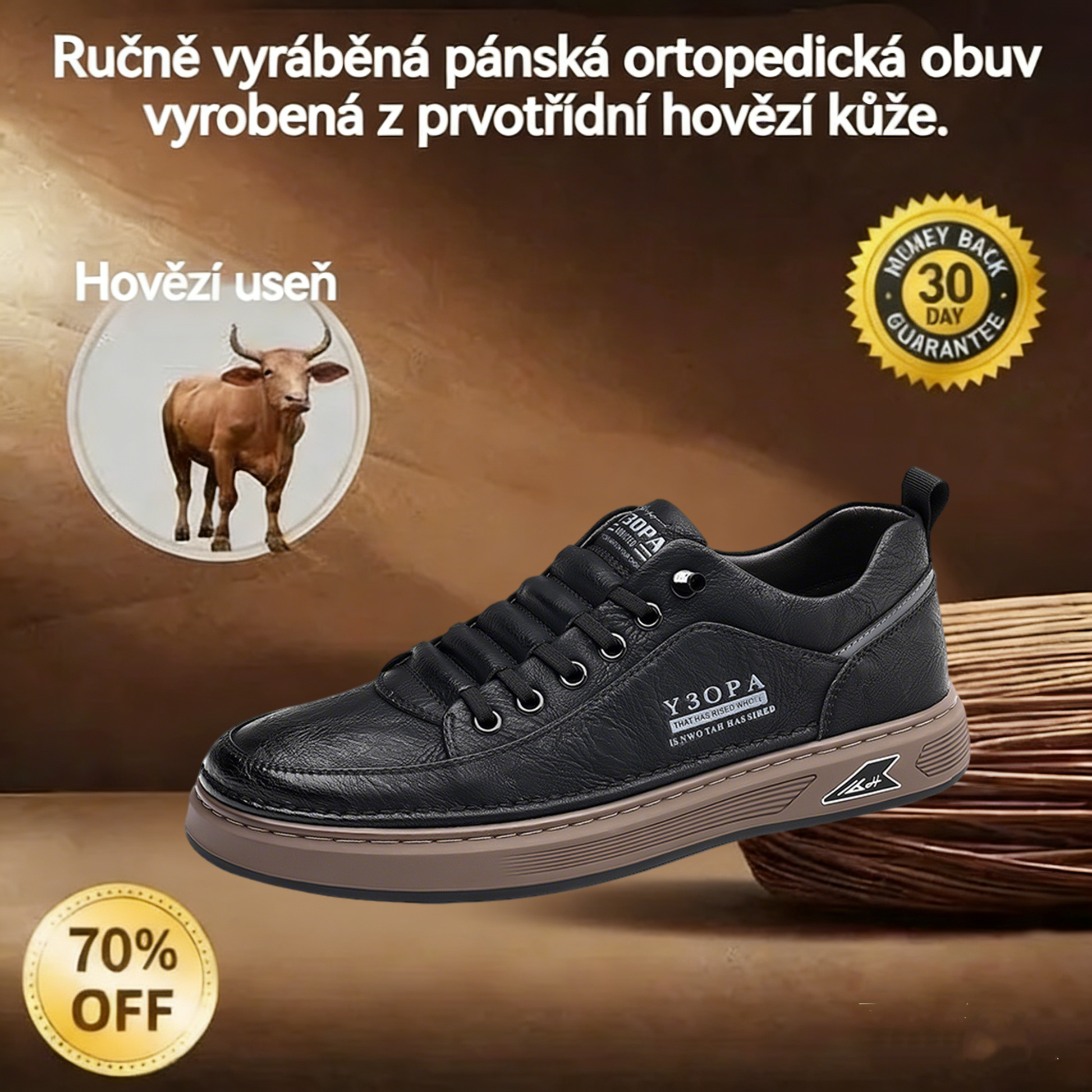 🐂 Pánské boty z telecí kůže vyrobené v Austrálii 👞 Ručně šité pro snadné nazouvání a zouvání ✅ Podpora klenby pro úlevu od bolesti - pohodlná chůze