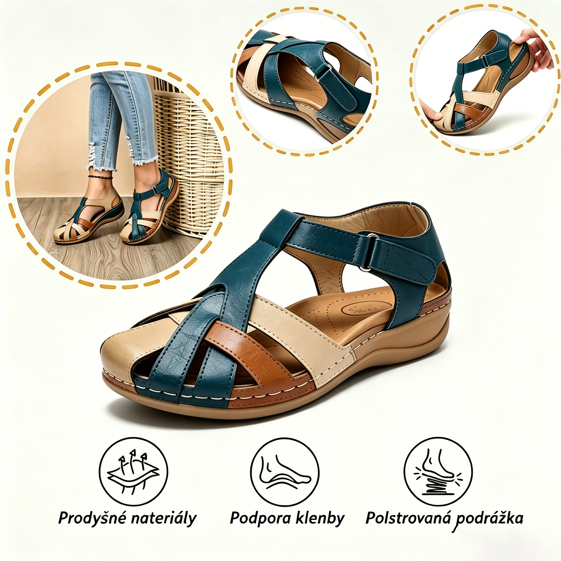 🎁Dnes za poloviční cenu - nenechte si to ujít|Ergonomicky tvarované ortopedické sandály - bezbolestná chůze👞usnadňují chůzi