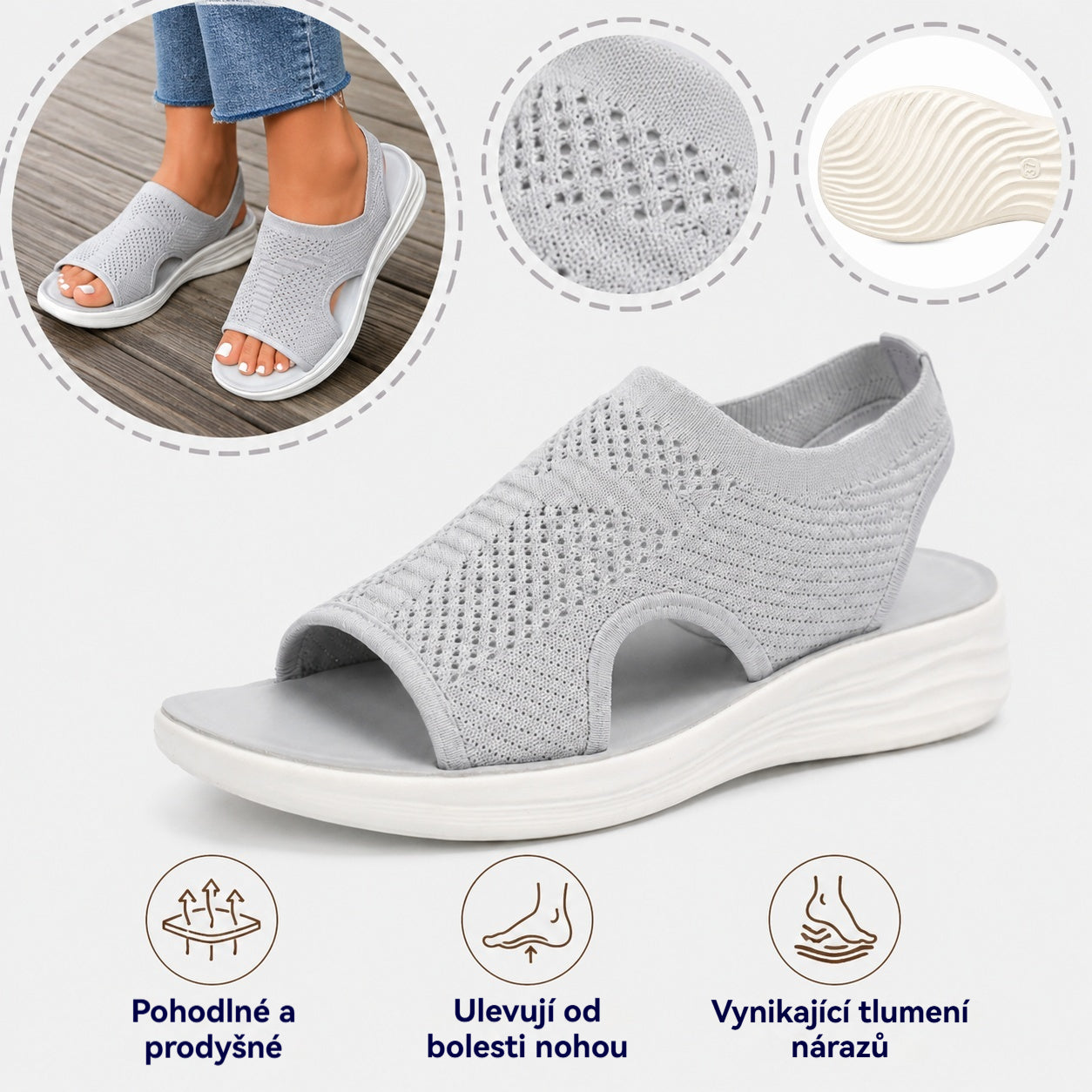 ⏰ Dnes sleva 50 %! 👡 Pohodlné sandály s oporou klenby 🦶 Ergonomický design pro pohodlnou celodenní chůzi ✅