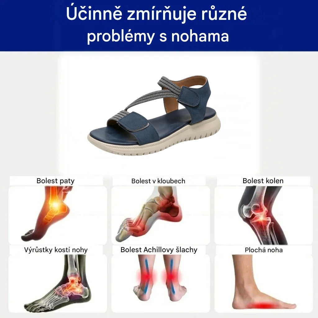 Pohodlné ortopedické sandály – ergonomická podpora klenby, nastavitelná šířka, zkrášlují nohy.