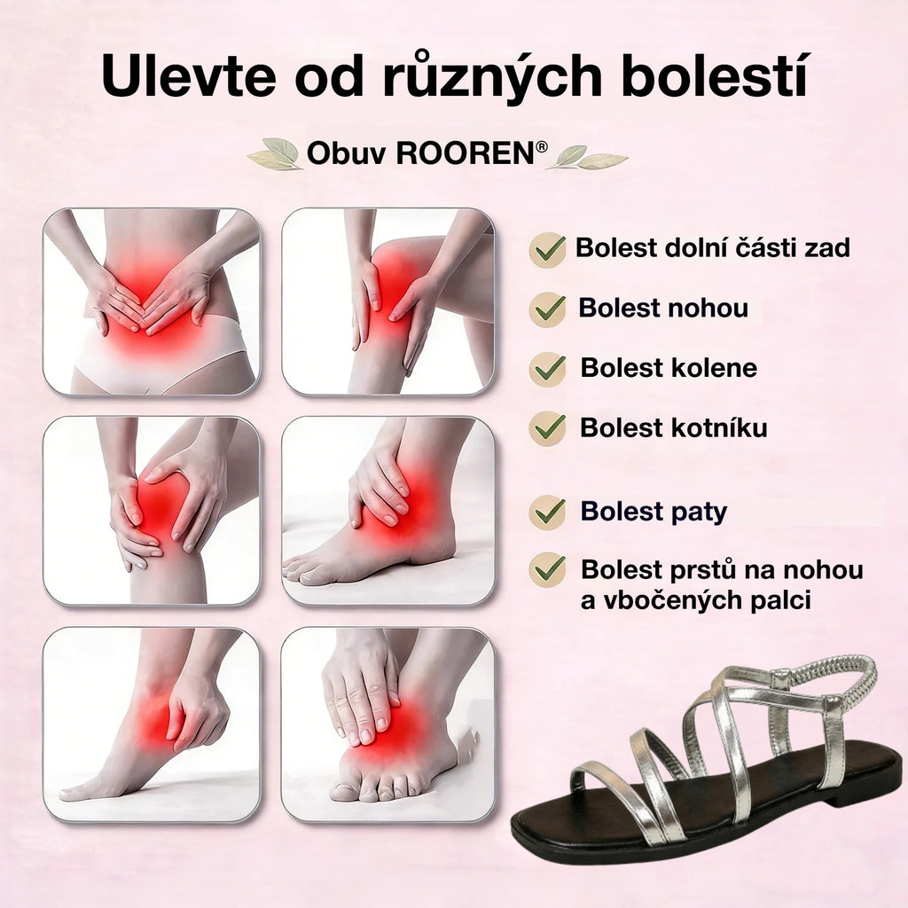 Ergonomické ortopedické sandály – s podporou klenby, která pomáhá zmírnit bolest nohou, stabilizovat patu a snížit nestabilitu při chůzi