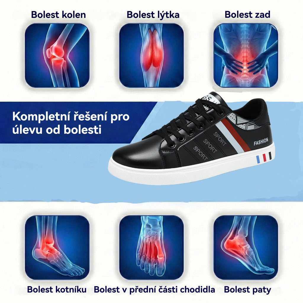 🎁Poslední den na využití 50% slevy! | Prémiová kožená ergonomická obuv 👞 Protiskluzová a voděodolná ✅Opora nohou, unisex