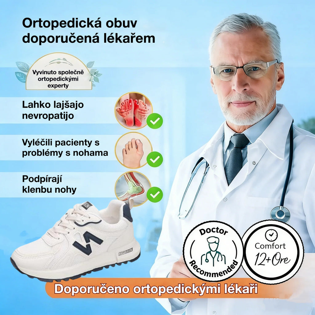 🔥 Pouze dnes sleva 50 %! Nenechte si to ujít! ⏰ Ergonomicky tvarovaná ortopedická obuv – poskytuje přirozenou oporu klenby 👞 Účinně zmírňuje bolest nohou