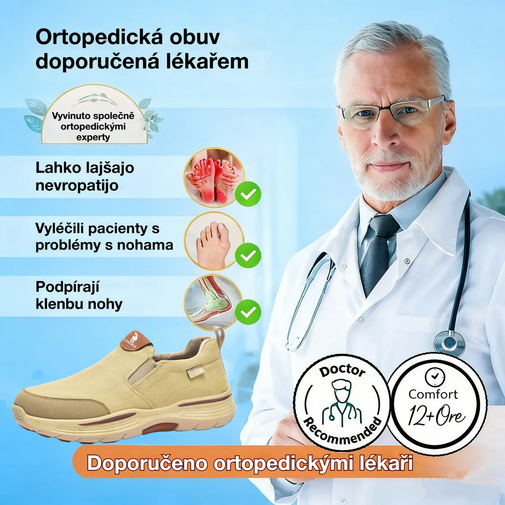 💥Žhavý výprodej 50% SLEVA💥 Pánské ortopedické nazouvací boty na chůzi – podpora klenby, celodenní pohodlí a protiskluzová gumová podrážka