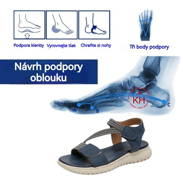 Pohodlné ortopedické sandály – ergonomická podpora klenby, nastavitelná šířka, zkrášlují nohy.
