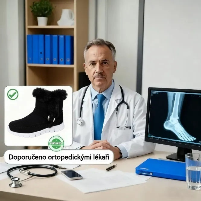 Dámské sněhule ROOREN® - Ergonomické zimní ortopedické boty s vlněnou podšívkou pro teplo a protiskluzovost. Ergonomický design účinně zmírňuje bolest nohou.