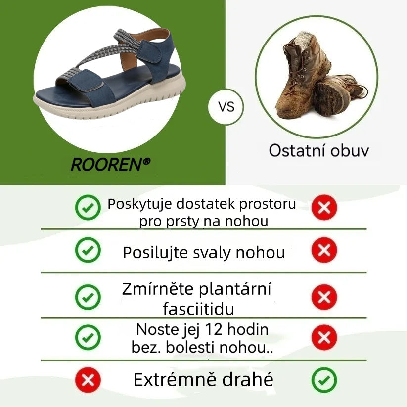 Pohodlné ortopedické sandály – ergonomická podpora klenby, nastavitelná šířka, zkrášlují nohy.