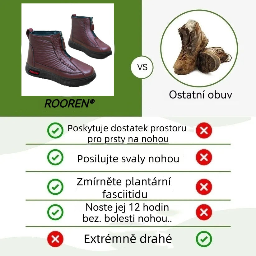 📣Časově omezená nabídka dnes - sleva 70 %⏰: ROOREN®, ergonomicky tvarovaná a bezpečná, teplá zimní ortopedická obuv. 👍Určeno pro ženy s bolestmi nohou, usnadňuje chůzi!
