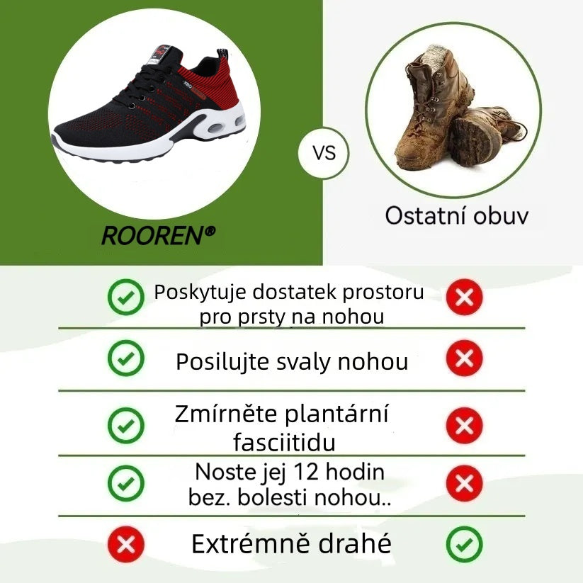 Pohodlná vycházková obuv ROOREN® | Ergonomicky tvarovaná ortopedická obuv | Měkká podrážka a podpora klenby pomáhají účinně zmírnit bolest nohou!