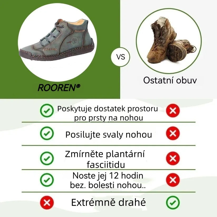 Pánské volnočasové boty ROOREN® - Vyrobeny z prvotřídní telecí kůže, s vlněnou podšívkou pro teplo, protiskluzovost, pohodlí, odolnost a ergonomický design pro účinnou úlevu od bolesti nohou.