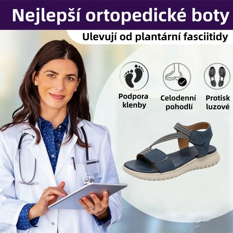 Pohodlné ortopedické sandály – ergonomická podpora klenby, nastavitelná šířka, zkrášlují nohy.