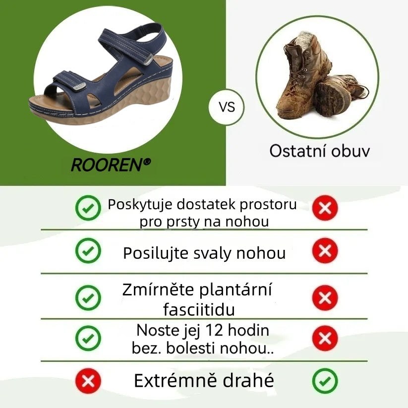 Pohodlné ortopedické sandály – ergonomická podpora klenby, nastavitelná šířka, zkrášlují postavu nohou.