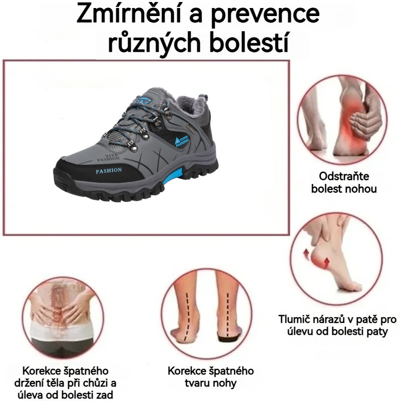🎄Vánoční speciál: Sleva 50 %! ⏰-ROOREN® Pánská teplá a protiskluzová outdoorová obuv - Ergonomicky navržená ortopedická obuv, 👍která účinně ulevuje od bolesti nohou, zad a kolen!