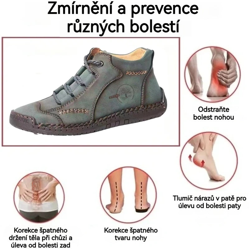 Pánské volnočasové boty ROOREN® - Vyrobeny z prvotřídní telecí kůže, s vlněnou podšívkou pro teplo, protiskluzovost, pohodlí, odolnost a ergonomický design pro účinnou úlevu od bolesti nohou.