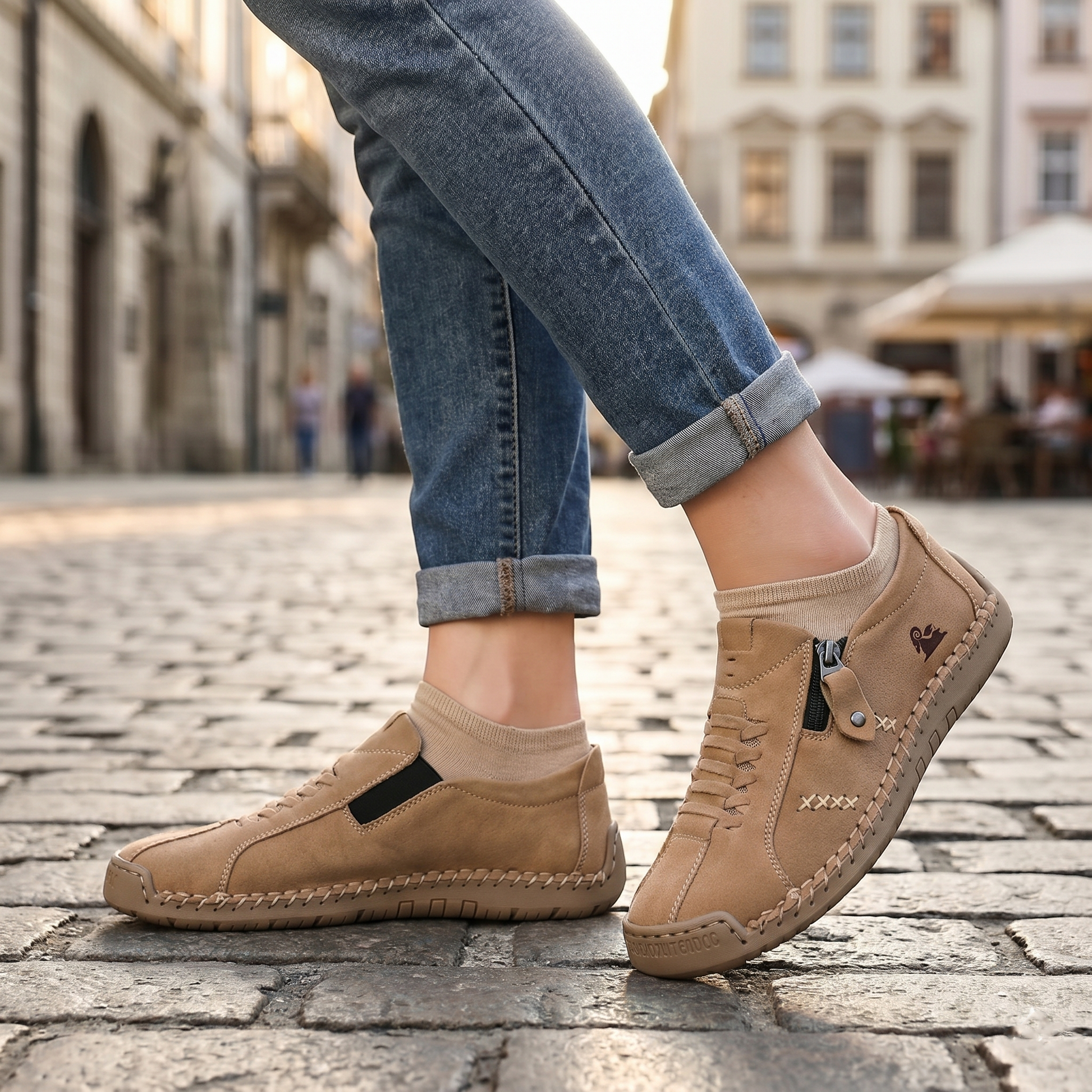 🔥 Dnešní speciální nabídka: sleva 60 %! 🎁 Dámské kožené mokasíny na zip, pohodlné ergonomické boty, nazouvací ležérní turistické boty