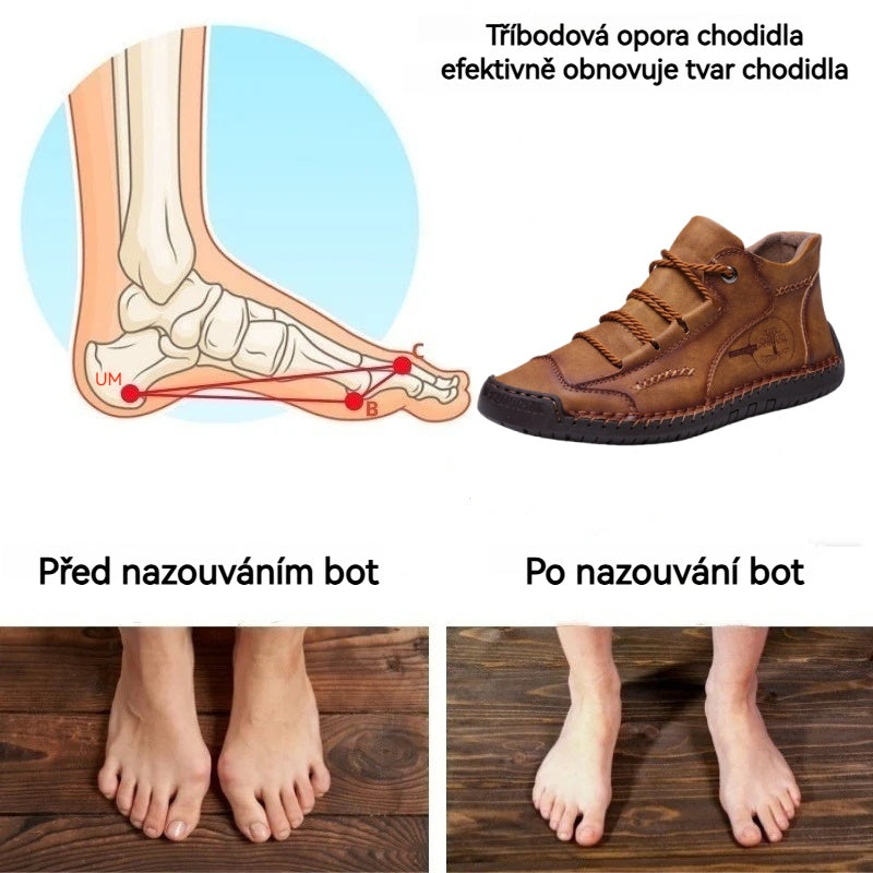 Pánské volnočasové boty ROOREN® - Vyrobeny z prvotřídní telecí kůže, s vlněnou podšívkou pro teplo, protiskluzovost, pohodlí, odolnost a ergonomický design pro účinnou úlevu od bolesti nohou.
