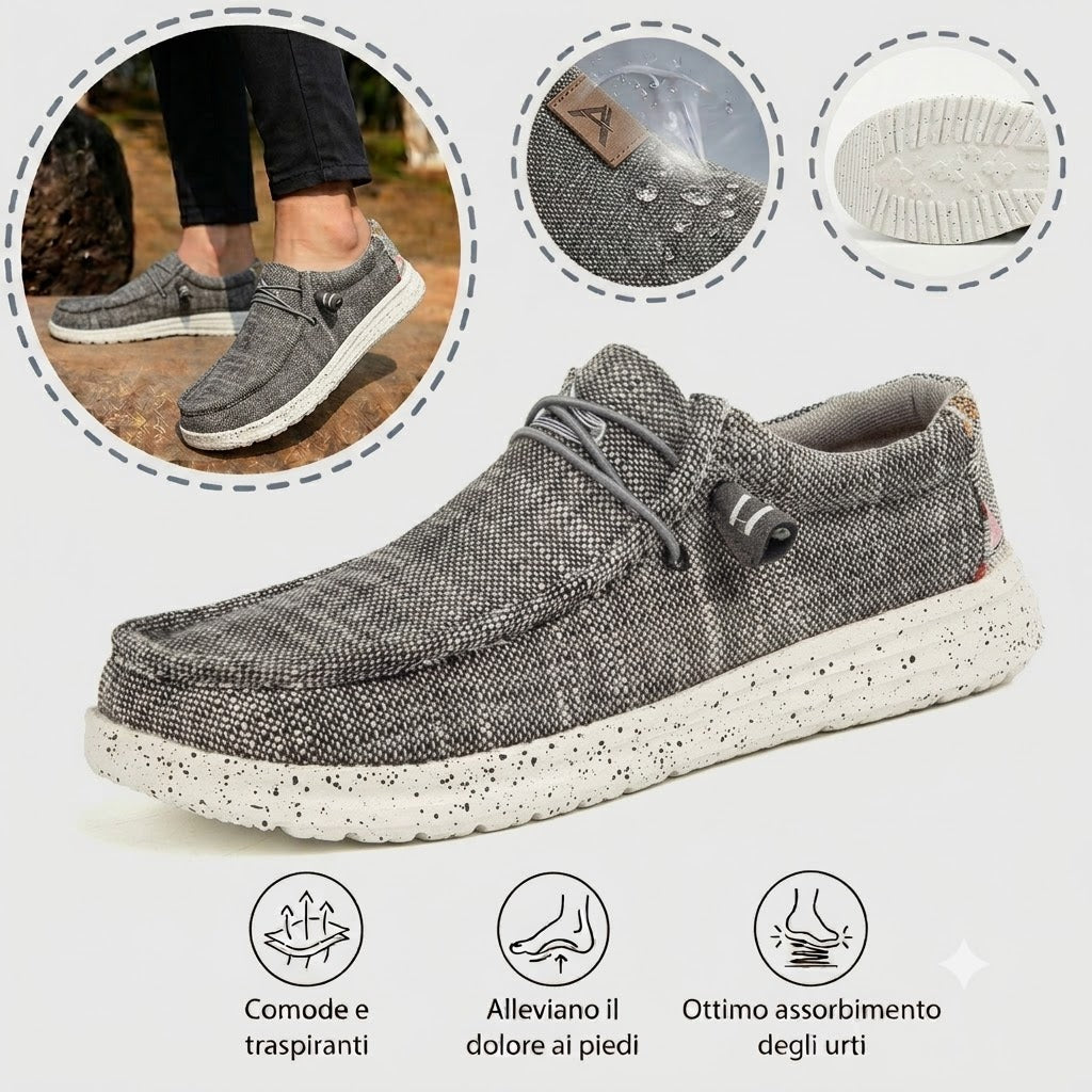 🎉 Časově omezená nabídka! 👞 Pánská letní volnočasová obuv | Ultralehká a prodyšná ✅ Nazouvací design, snadné nazouvání a zouvání 👣 Měkká, protiskluzová podrážka 🚶 S oporou klenby pro pohodlnou celodenní chůzi