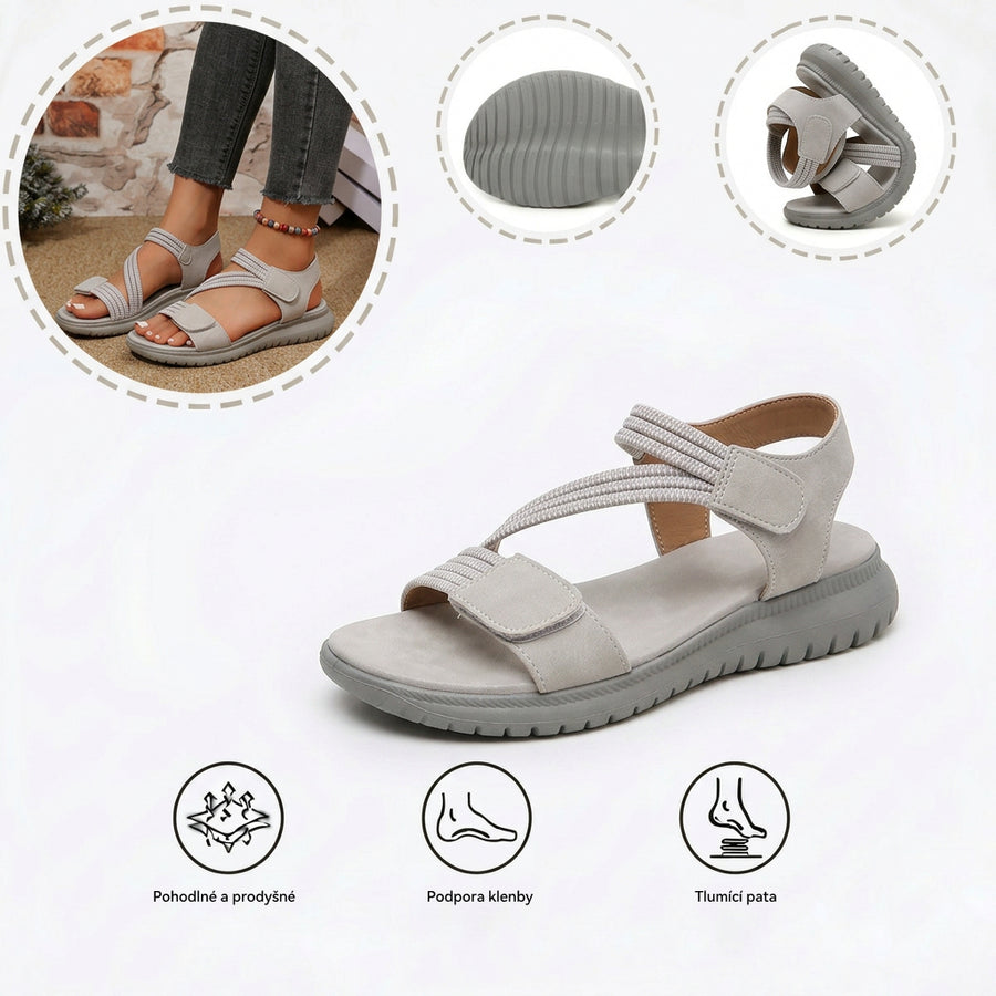 Pohodlné ortopedické sandály – ergonomická podpora klenby, nastavitelná šířka, zkrášlují nohy.