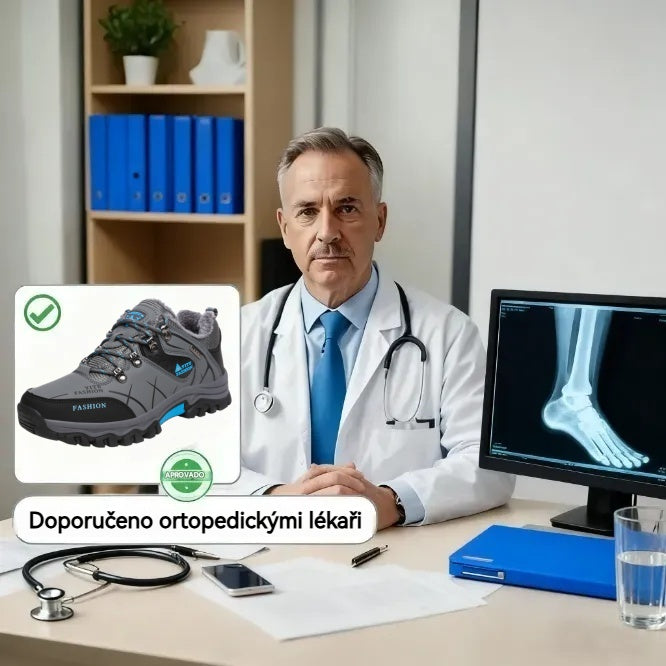 🎄Vánoční speciál: Sleva 50 %! ⏰-ROOREN® Pánská teplá a protiskluzová outdoorová obuv - Ergonomicky navržená ortopedická obuv, 👍která účinně ulevuje od bolesti nohou, zad a kolen!