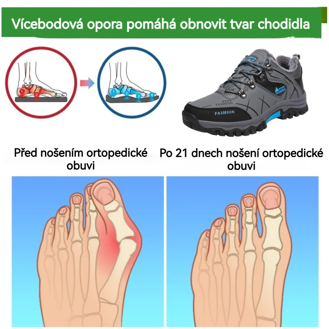 🎄Vánoční speciál: Sleva 50 %! ⏰-ROOREN® Pánská teplá a protiskluzová outdoorová obuv - Ergonomicky navržená ortopedická obuv, 👍která účinně ulevuje od bolesti nohou, zad a kolen!